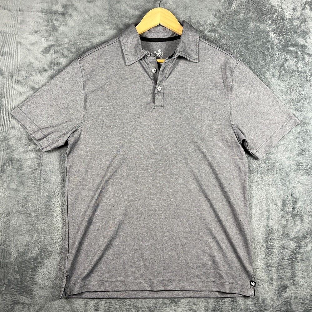 Rugby University Polo Shirt Mens Small Gray Tennis Tail Performance Athleisure